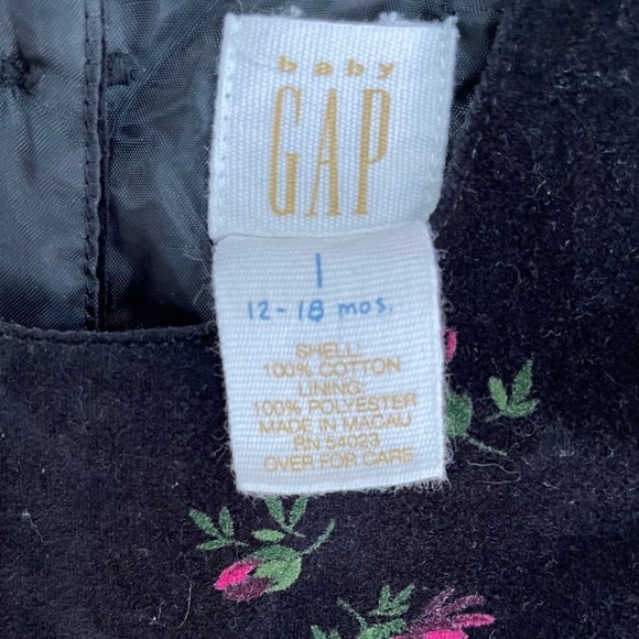 Black Velvet Baby Gap Coveralls/Romper With Embroidery - Picture 3 of 3